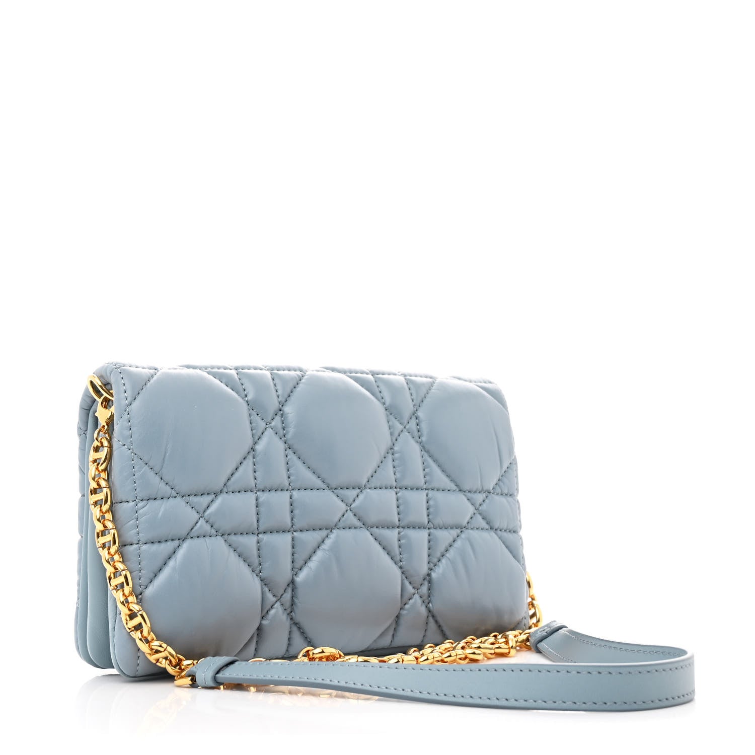 Christian Dior Calfskin Macrocannage Mini Caro Bag Bracing Blue 3 of 12