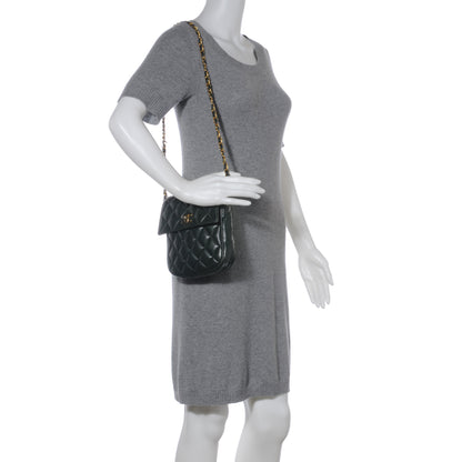 Chanel Lambskin Quilted Mini Flap Dark Green 2 of 10