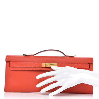 Hermes Swift Kelly Cut Clutch Pochette Capucine 2 of 9