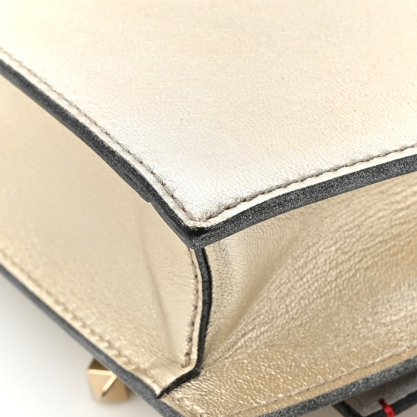 VALENTINO GARAVANI Metallic Nappa Small VCase Bag Platinum