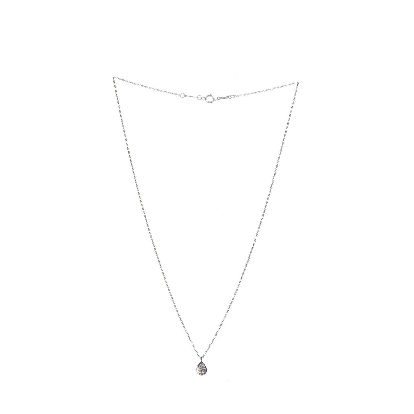 Platinum Diamond .40ct Elsa Peretti Diamonds By The Yard Pear Shape Necklace