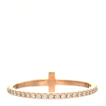 Tiffany 18K Rose Gold Diamond T Wire Band Ring 49 5 3 of 6