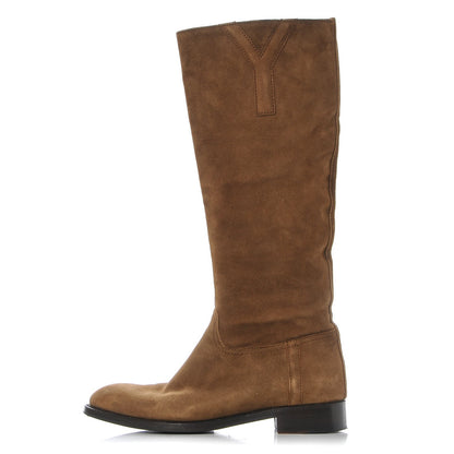 Saint Laurent Suede Knee High Boots 36 Beige 1 of 13