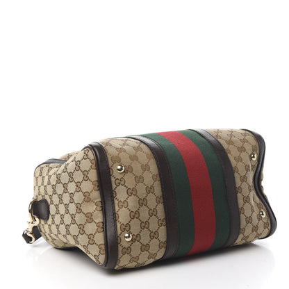 Gucci Monogram Vintage Web Medium Boston Dark Brown 3 of 10
