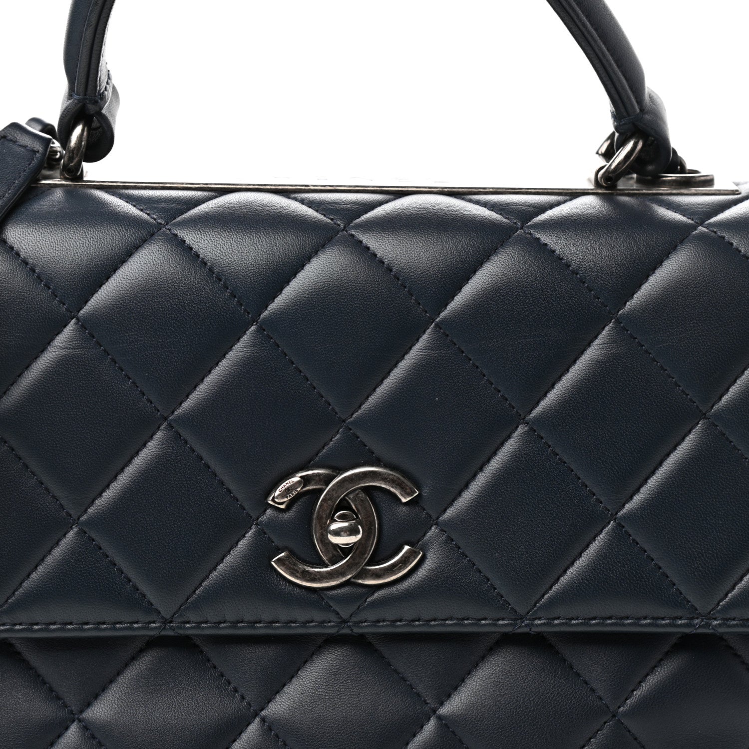 Chanel Lambskin Quilted Medium Trendy CC Flap Dual Handle Bag Navy Blue 10 of 10