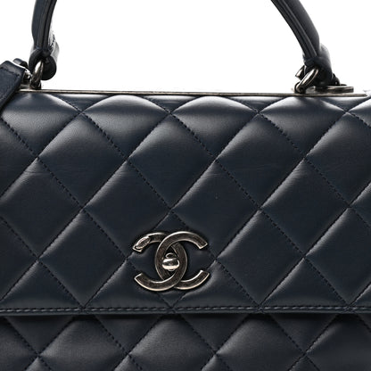 Chanel Lambskin Quilted Medium Trendy CC Flap Dual Handle Bag Navy Blue 10 of 10