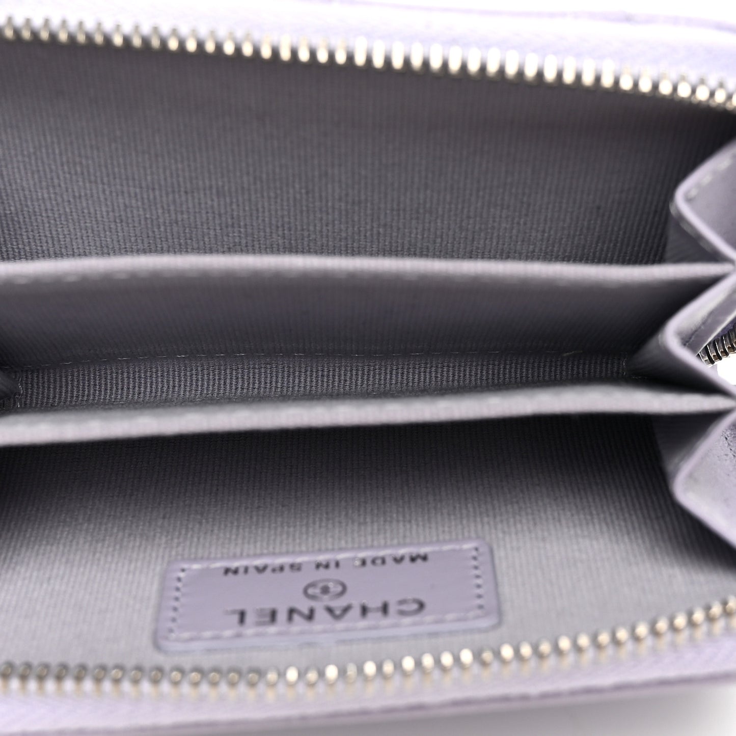 Caviar Quilted Zip Coin Purse Purple