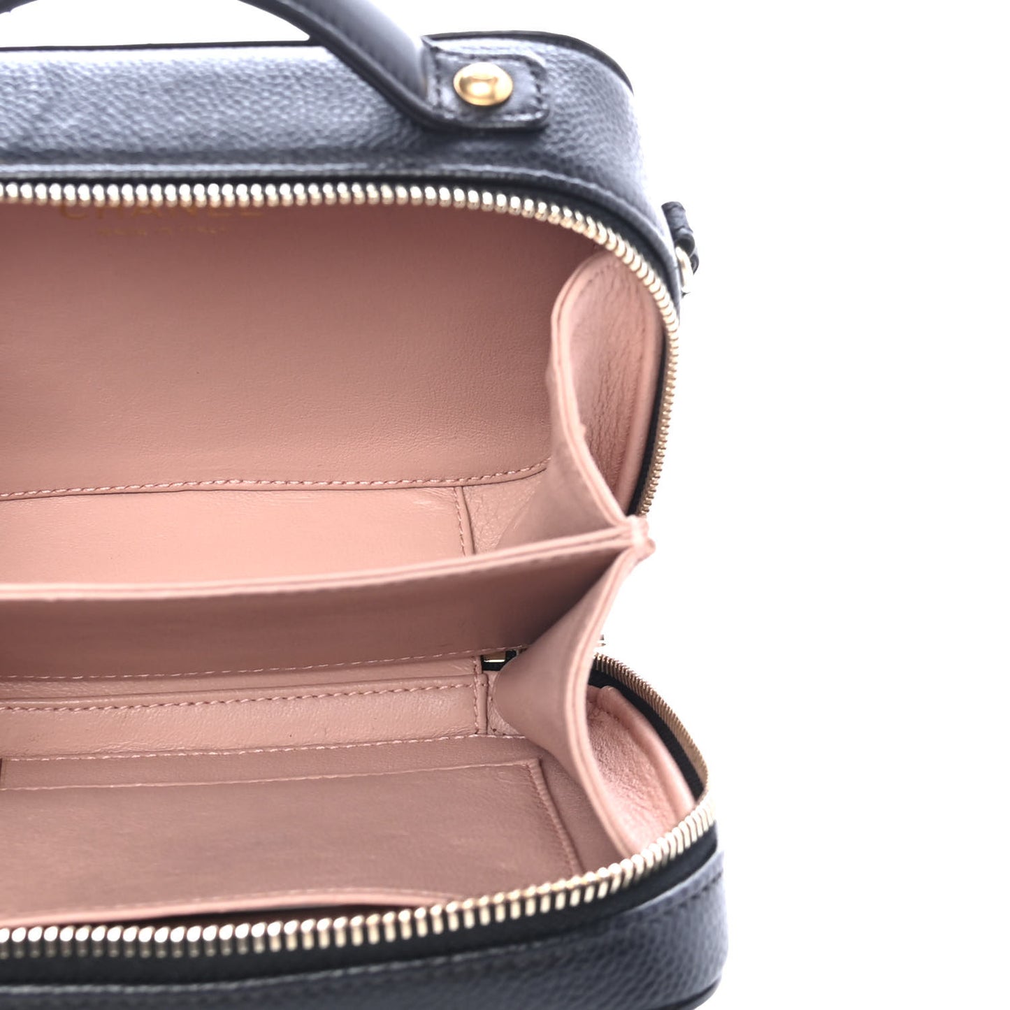 Caviar Quilted Small CC Filigree Vanity Case Black