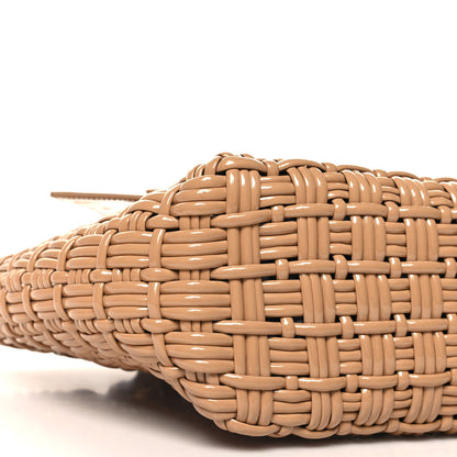 Balenciaga Varnished Faux Calfskin Braided XS Bistro Basket Beige 8 of 9