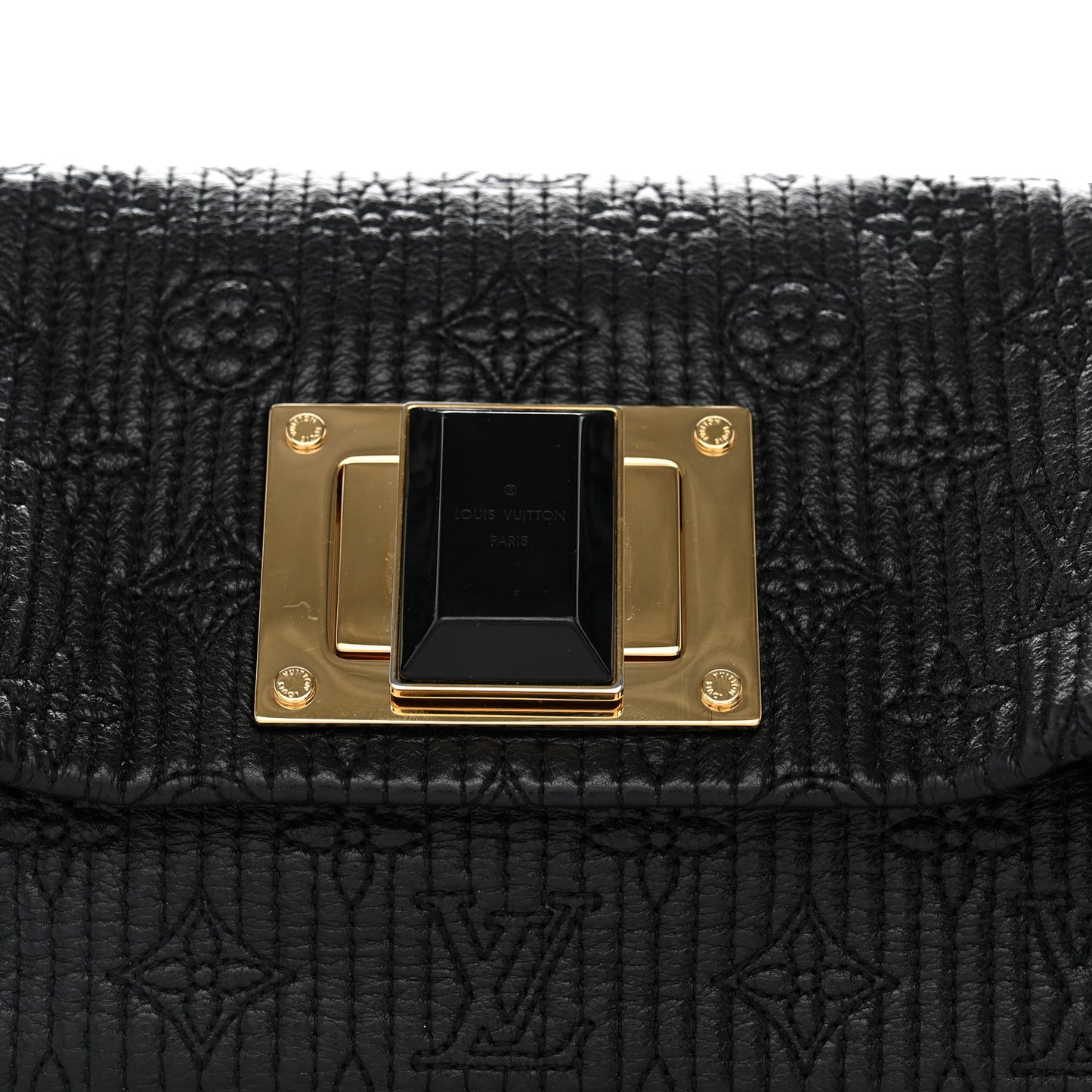 Calfskin Quilted Monogram Altair Clutch Black