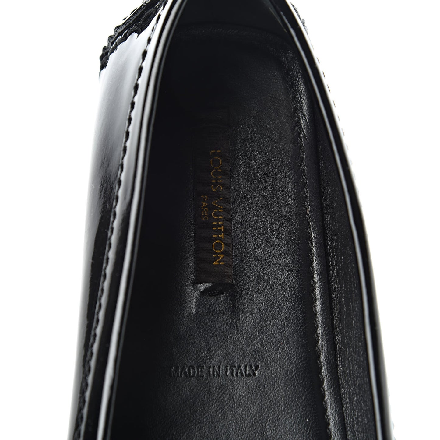 Patent Calfskin Oxford Loafers 37 Black
