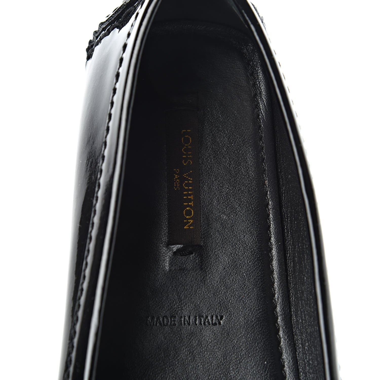 Louis Vuitton Patent Calfskin Oxford Loafers 37 Black 7 of 9