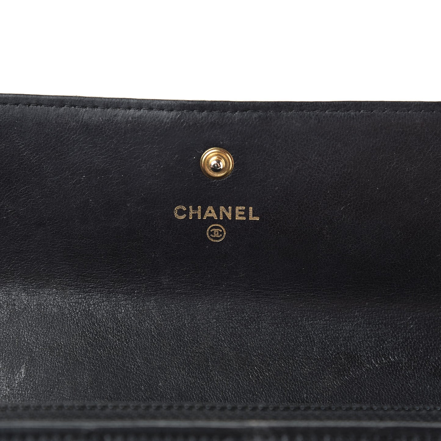 Lambskin Quilted Boy Flap Wallet Black