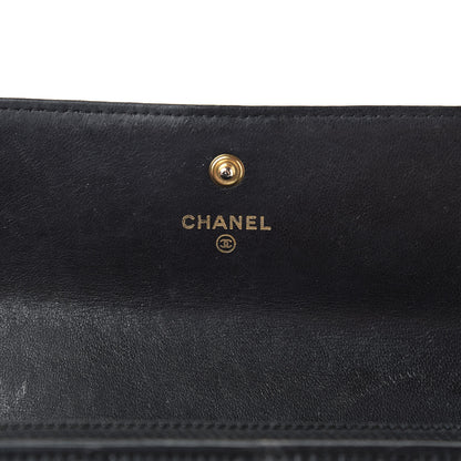 Chanel Lambskin Quilted Boy Flap Wallet Black 6 of 19