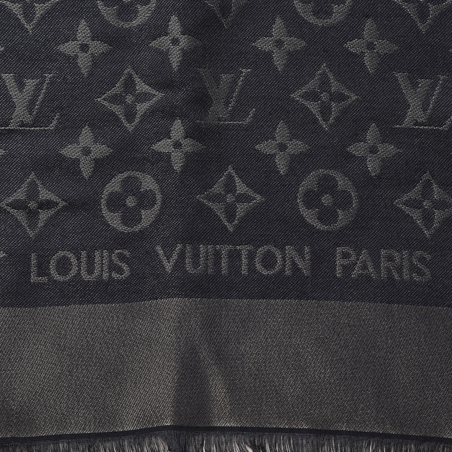 Louis Vuitton Silk Metal Wool Monogram Shawl Blue 3 of 4