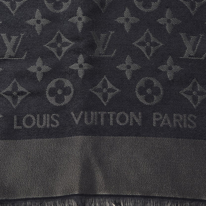 Louis Vuitton Silk Metal Wool Monogram Shawl Blue 3 of 6