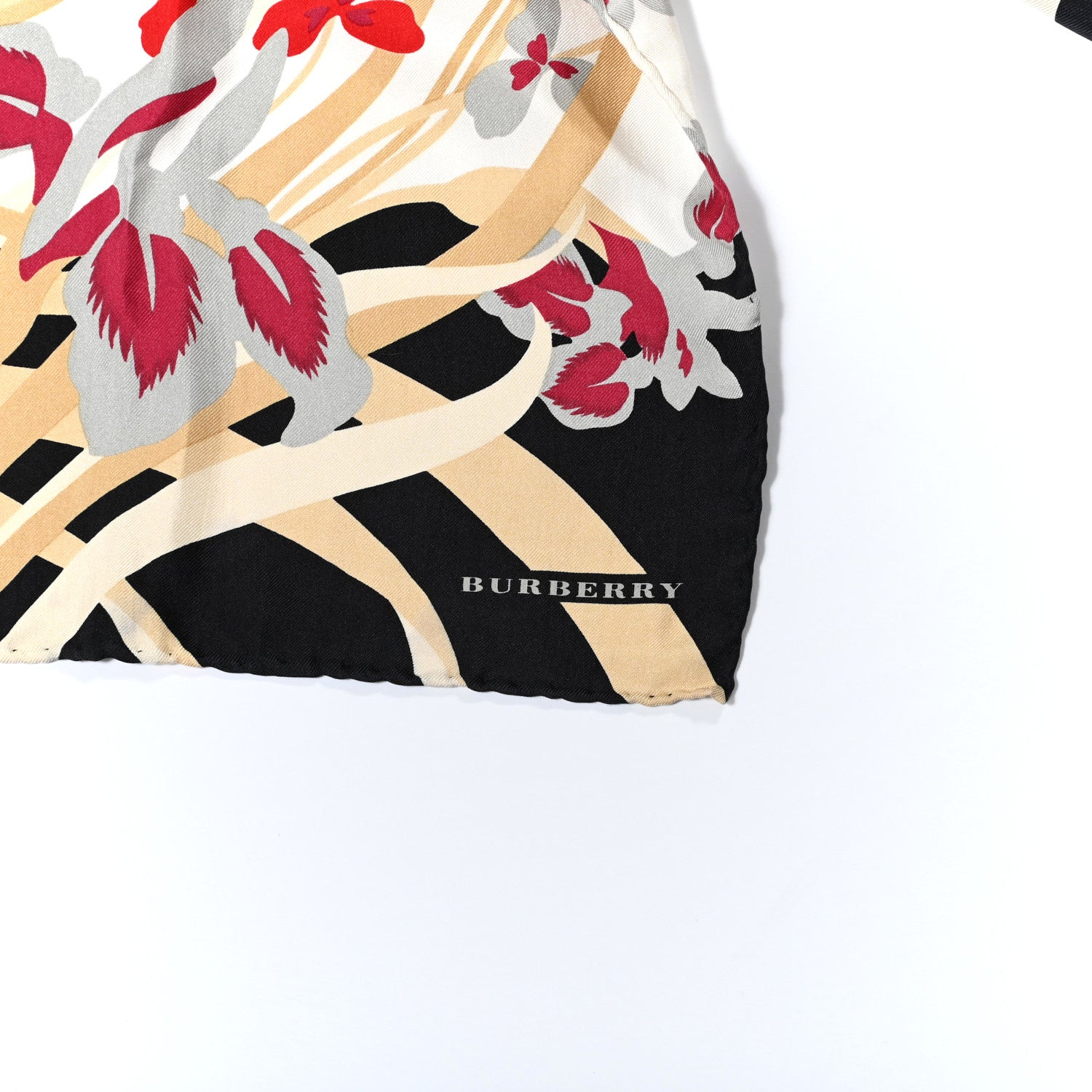 Burberry Silk Floral Print Scarf Multicolor 5 of 5