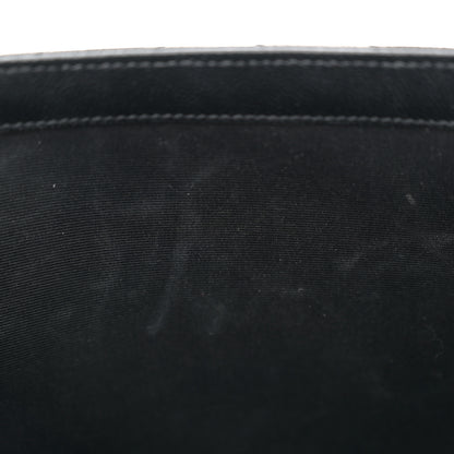 Saint Laurent Grain De Poudre Matelasse Chevron Large Monogram Satchel Black 11 of 12