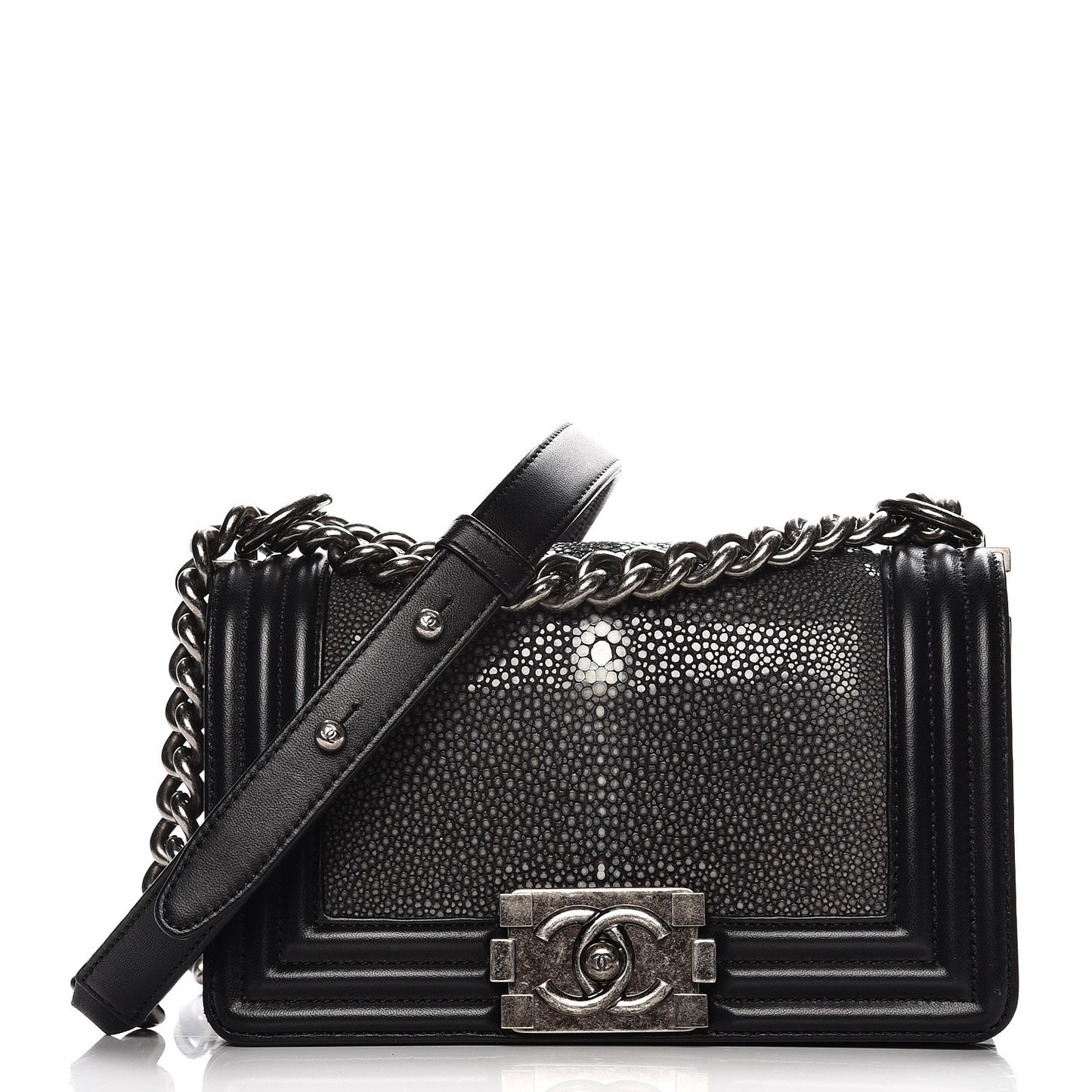 Galuchat Stingray Small Boy Flap Black