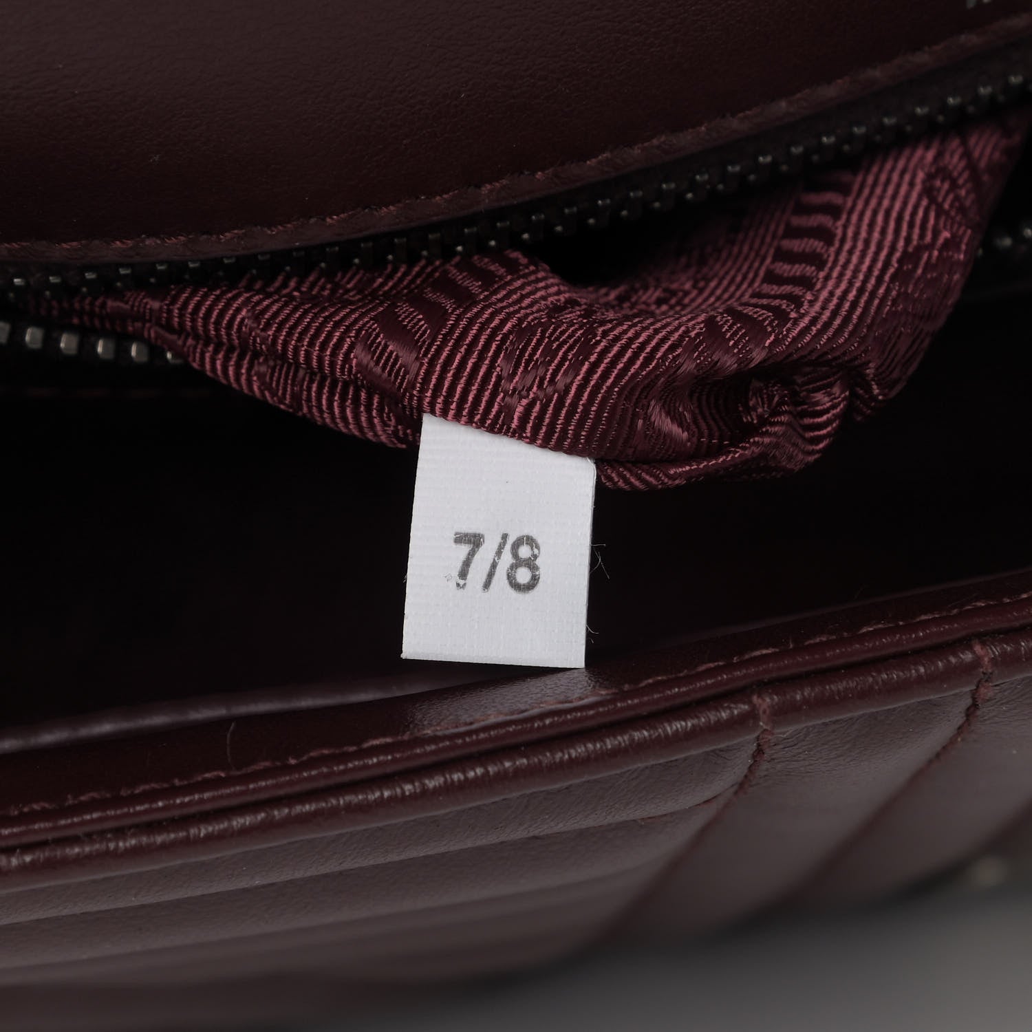 Prada Soft Calfskin Impunture Diagramme Small Chain Flap Shoulder Bag Granato 7 of 10