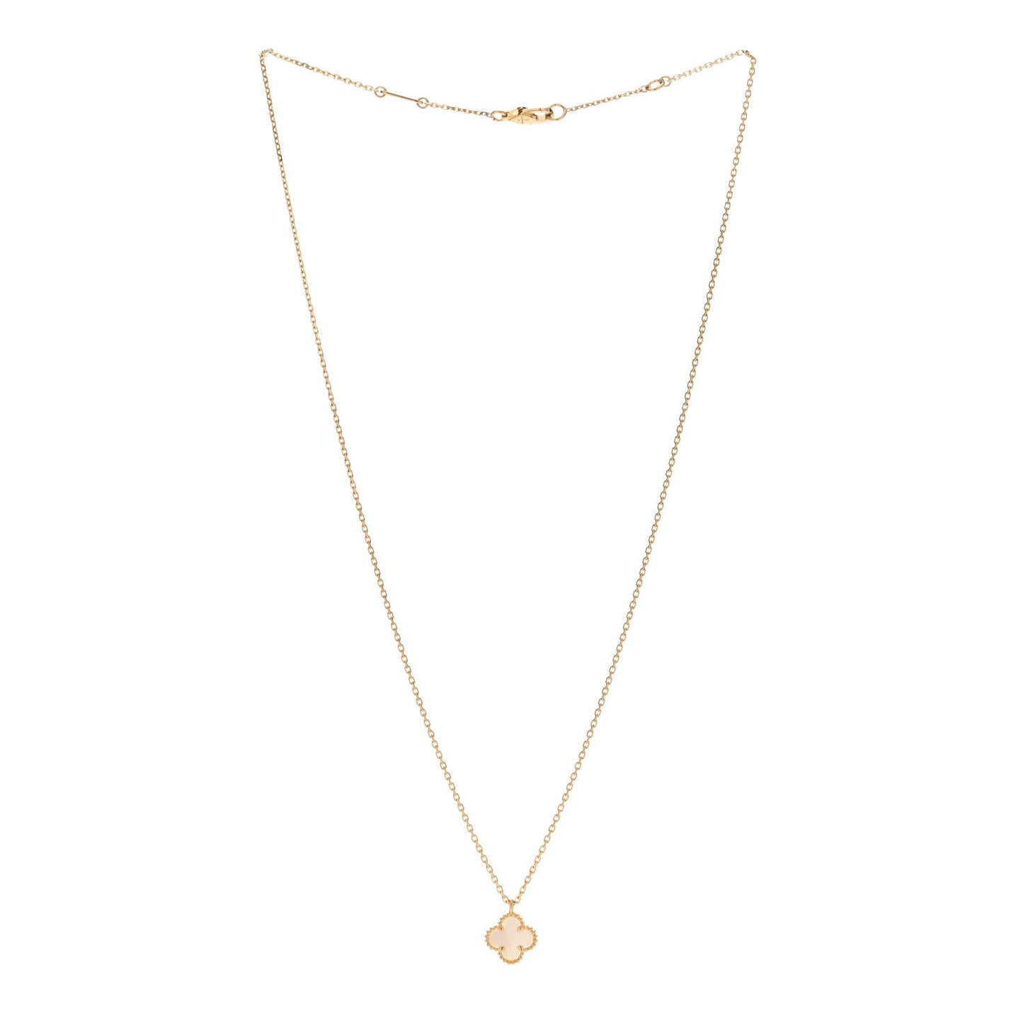 18K Yellow Gold Mother of Pearl Sweet Alhambra Pendant Necklace
