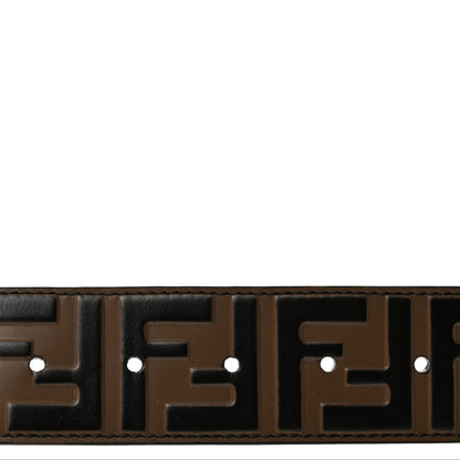 Fendi Vitello F is Fendi Bi-Color FF 1974 Embossed Belt 90 36 Maya Black 3 of 8