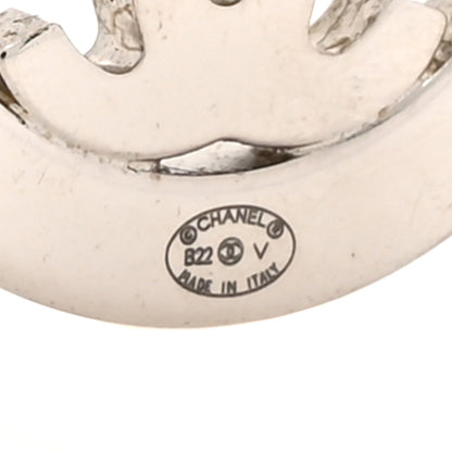 Chanel Crystal CC Round Earrings Silver 4 of 6
