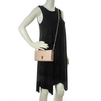 Christian Dior Grained Calfskin Wallet on Chain Pouch Rose Poudre 2 of 7