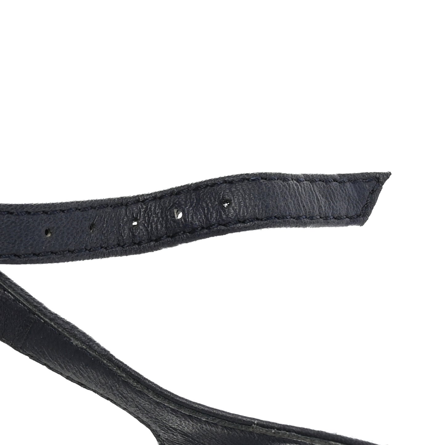 Lambskin CC Chain Thong Sandals 38.5 Navy