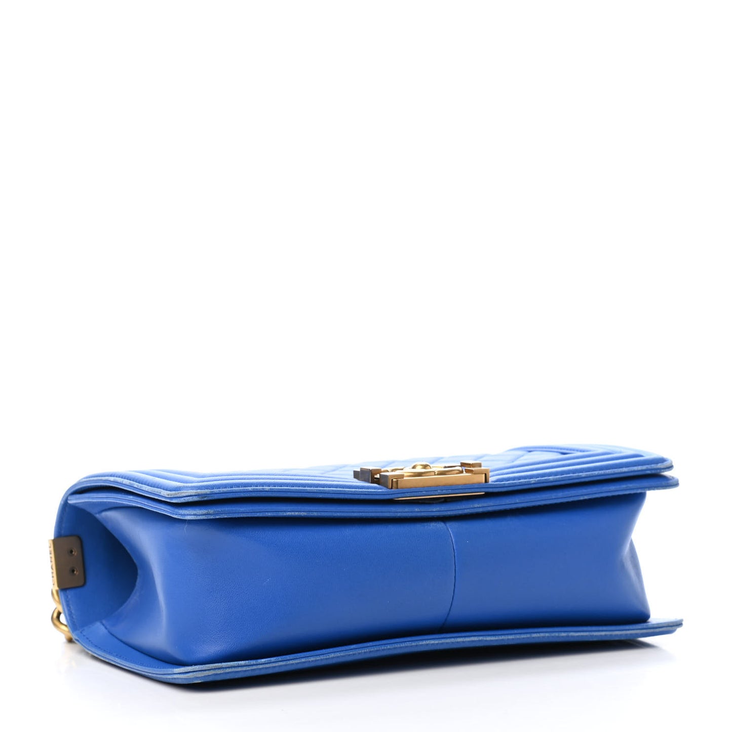 Lambskin Quilted Medium Boy Flap Blue