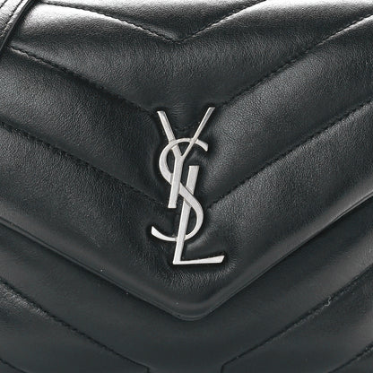 Saint Laurent Calfskin Y Quilted Monogram Toy Loulou Crossbody Bag Black 9 of 12