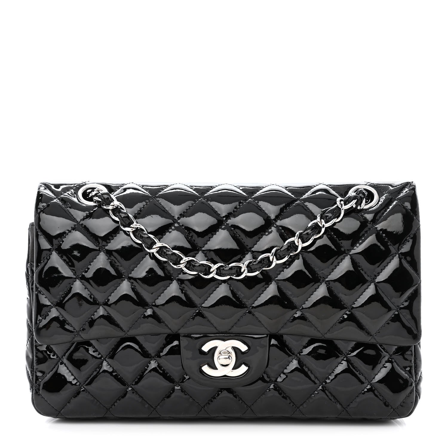 Chanel Patent Quilted Medium Double Flap Black 1 of 15