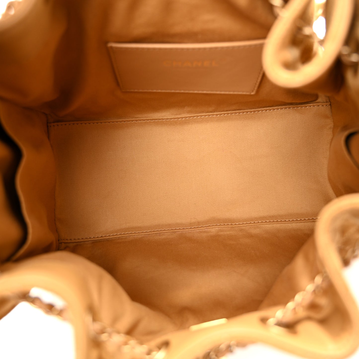 Suede Quilted Small Chanel 25 Handbag Beige