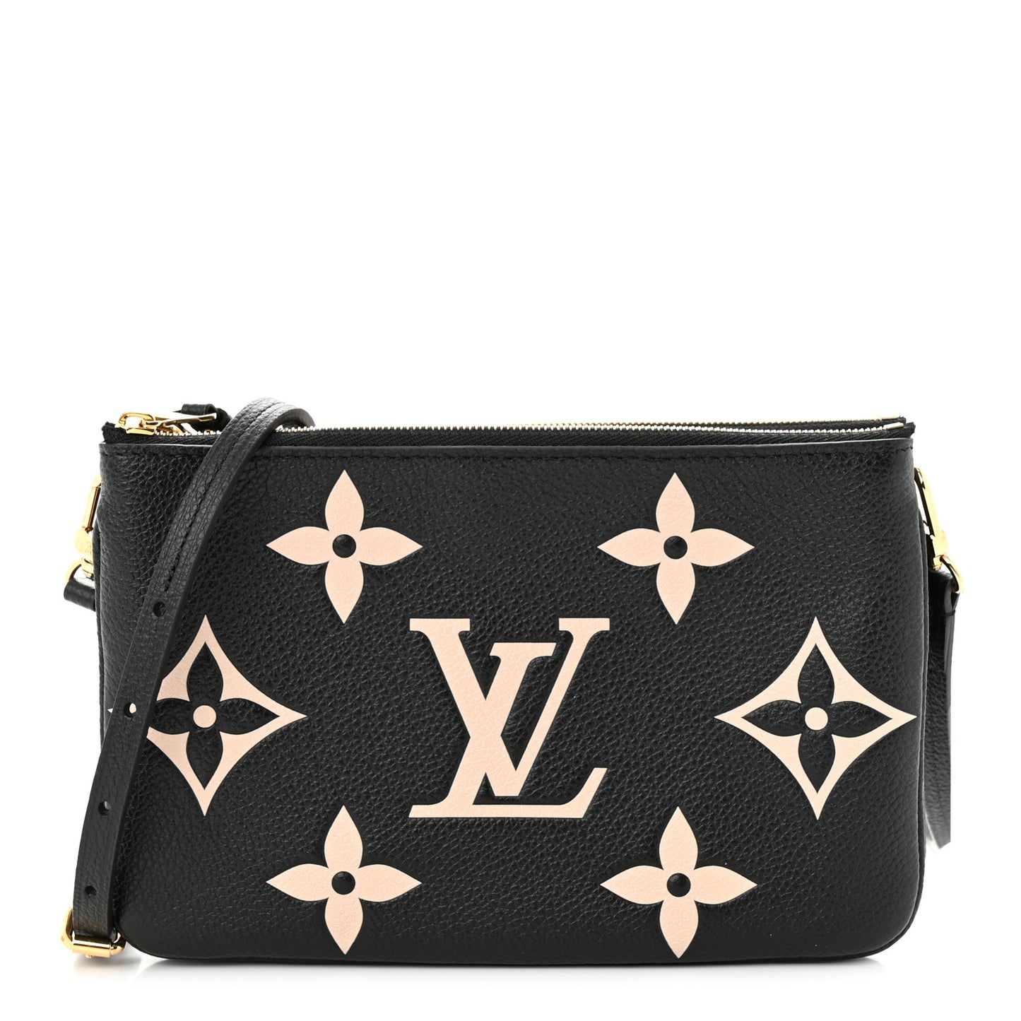 Empreinte Monogram Giant Double Zip Pochette Black Cream