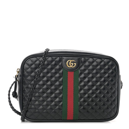 Gucci Calfskin Web Trapuntata Small GG Shoulder Bag Black 1 of 13