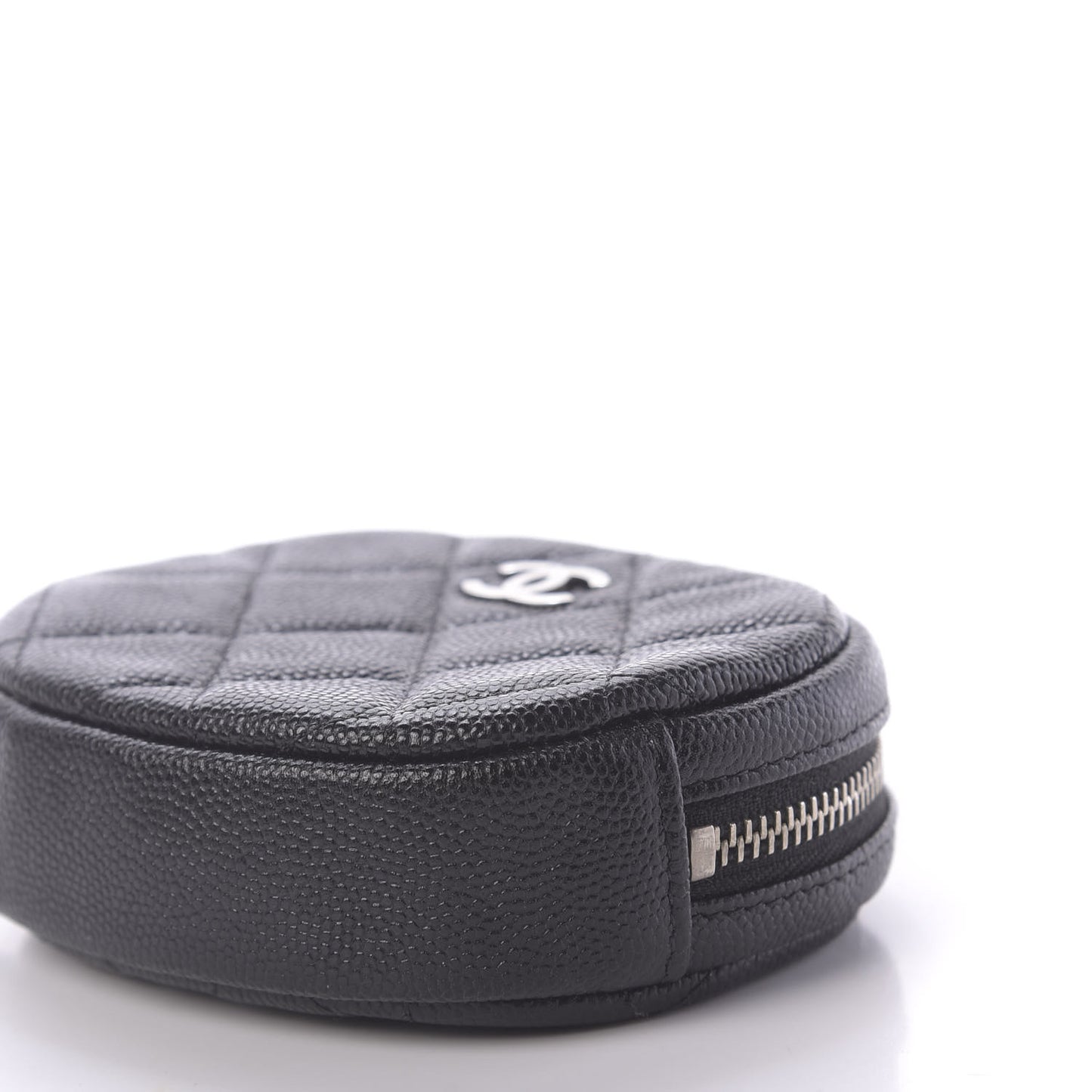 Caviar Quilted Zip Around Classic Coin Purse Black
