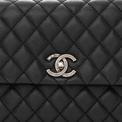 Chanel Caviar Lizard Quilted Medium Coco Handle Flap Black 8 of 14