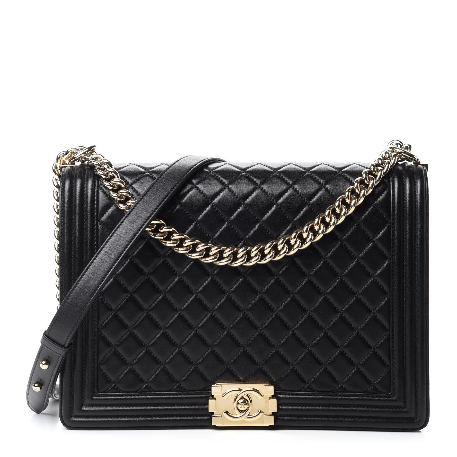 Chanel Calfskin Quilted Large Boy Flap Black 1 of 13