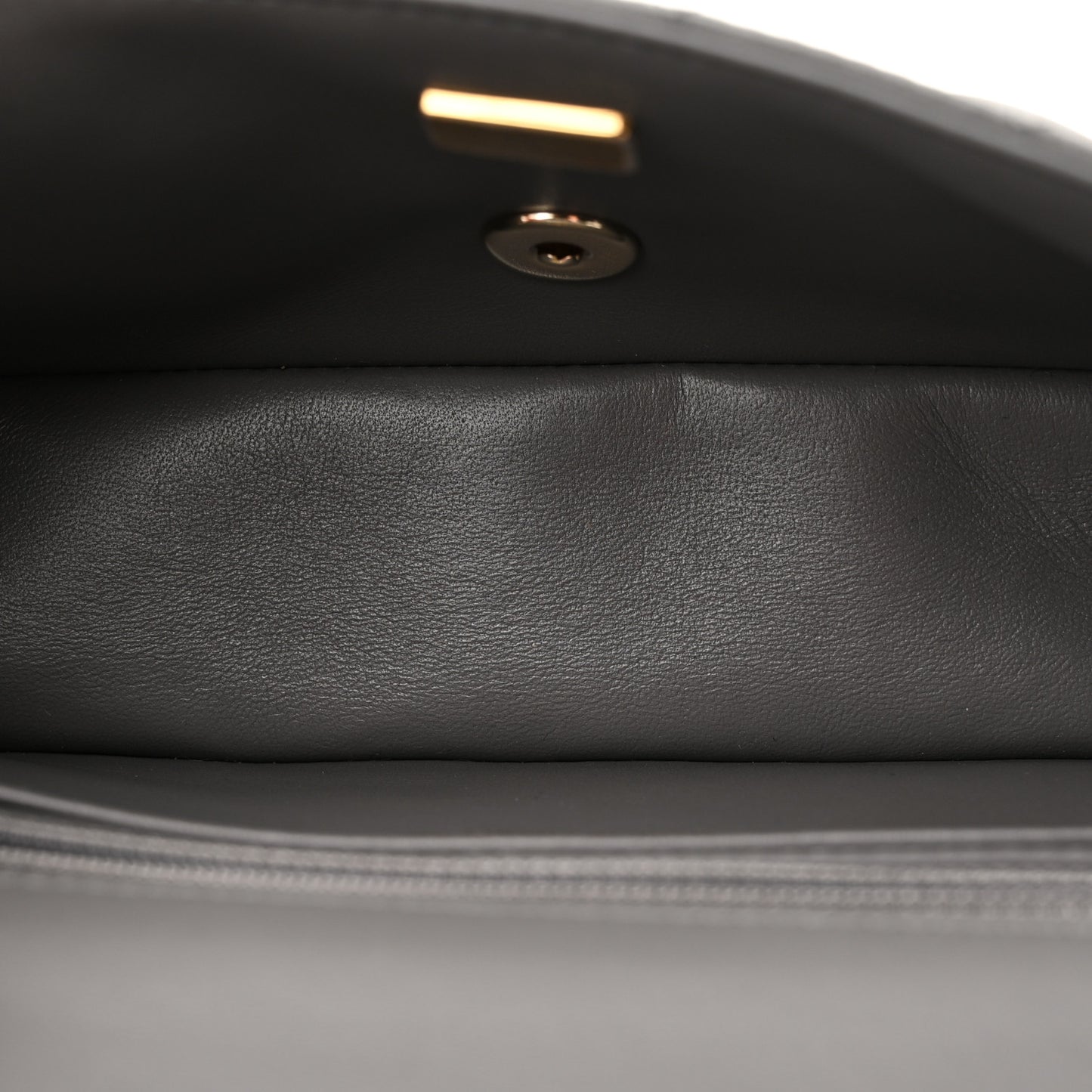 Lambskin Quilted Mini Rectangular Flap Dark Grey