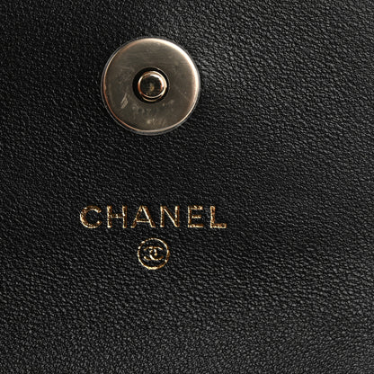 Chanel Lambskin Quilted Pearl Top Handle Clutch With Chain Black 6 of 15