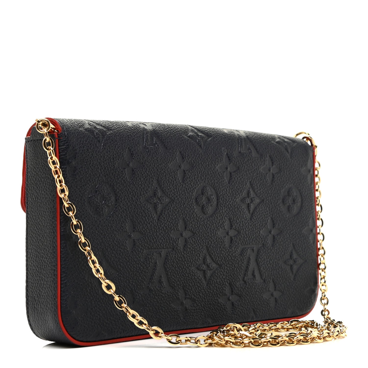 Louis Vuitton Empreinte Pochette Felicie Chain Wallet Marine Rouge 4 of 12