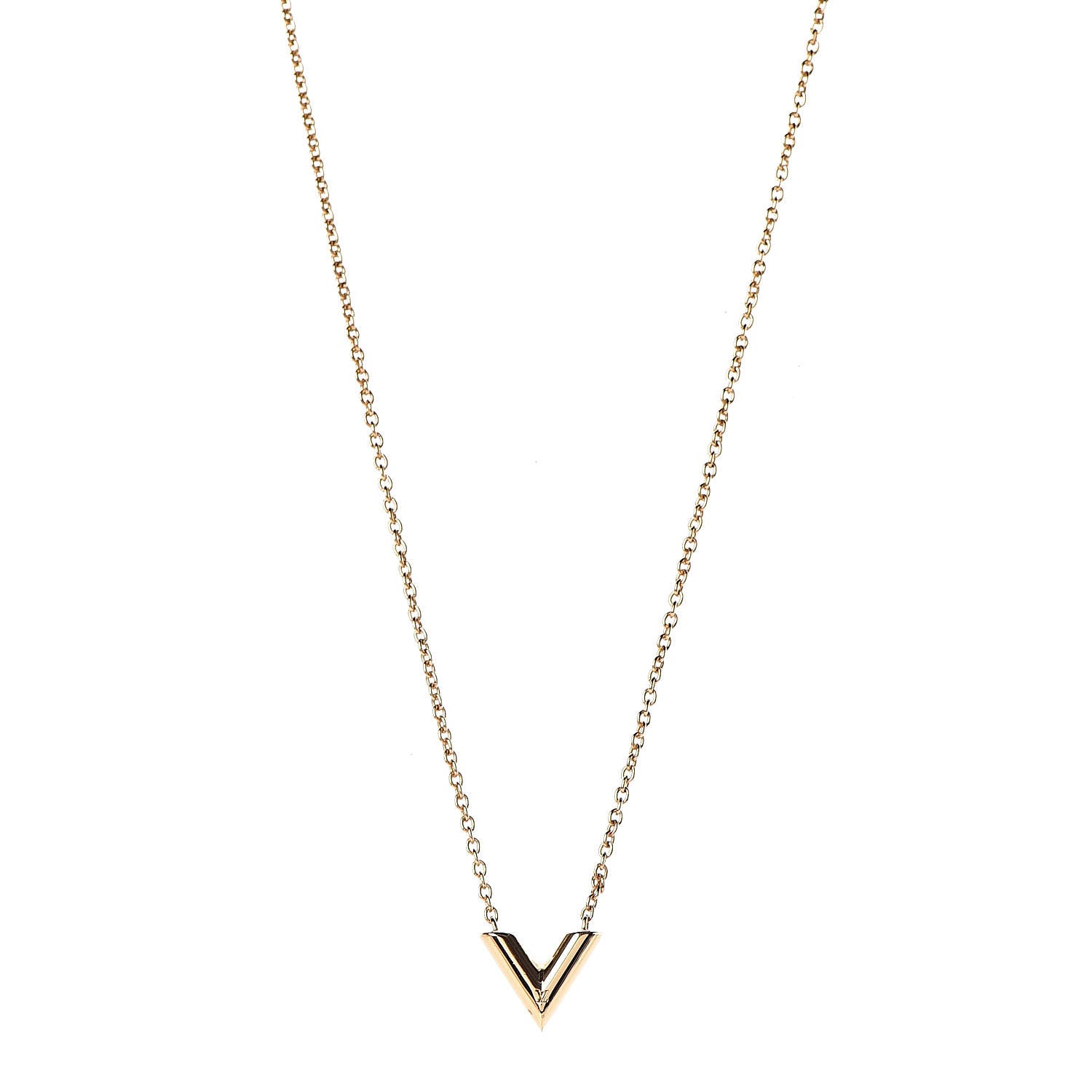 Louis Vuitton Essential V Necklace Gold 1 of 7