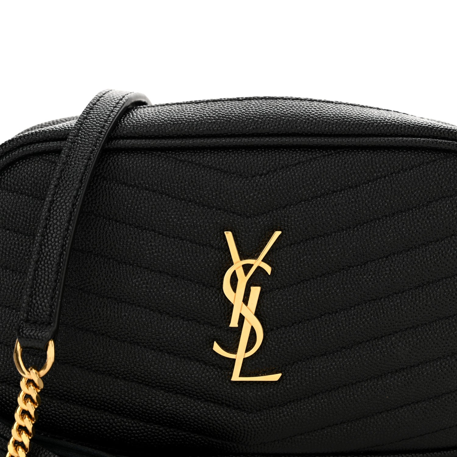 Saint Laurent Grain De Poudre Matelasse Monogram Mini Lou Camera Bag Black 8 of 10