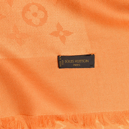 Louis Vuitton Wool Silk Monogram Shawl Mandarine 3 of 3