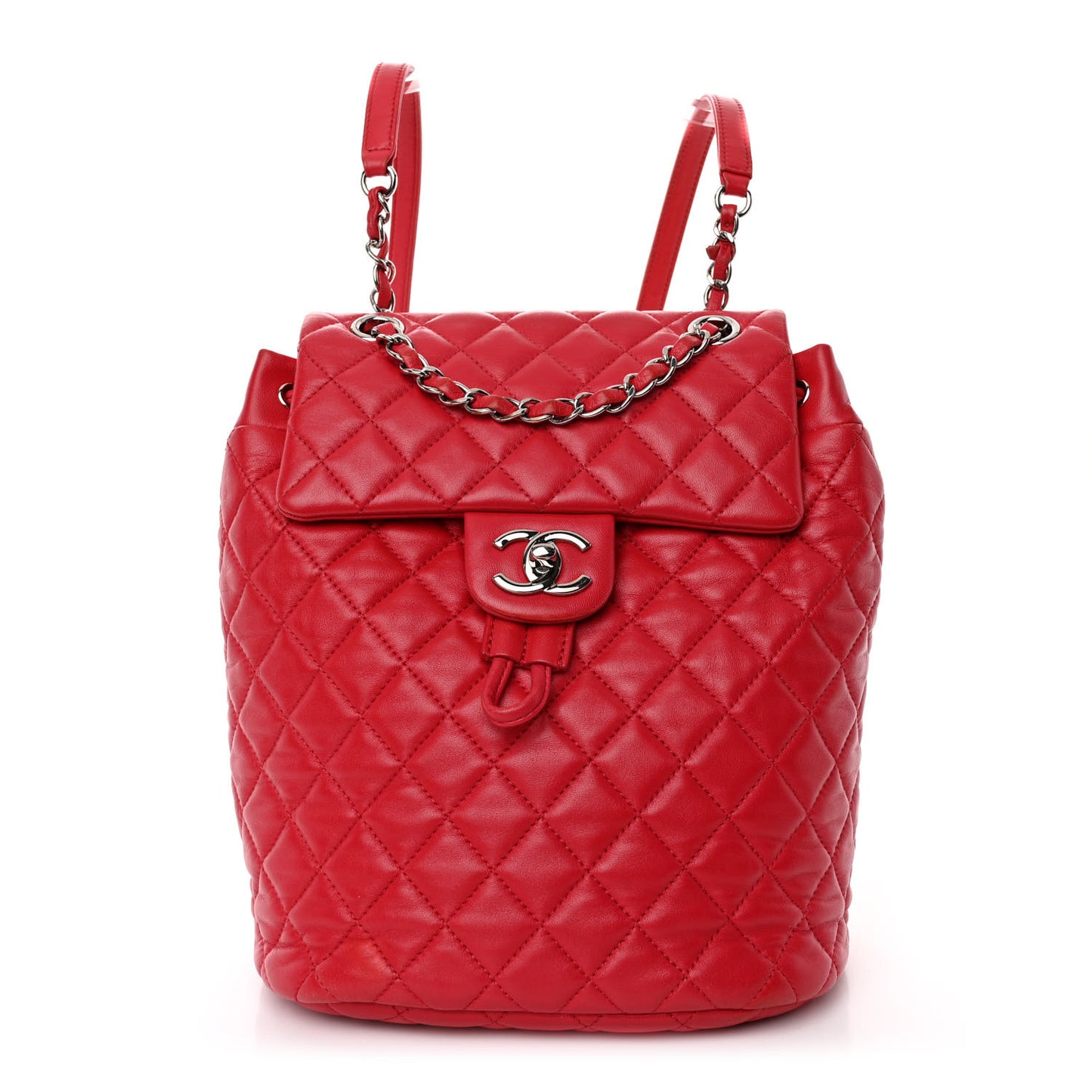 Lambskin Quilted Small Urban Spirit Backpack Red