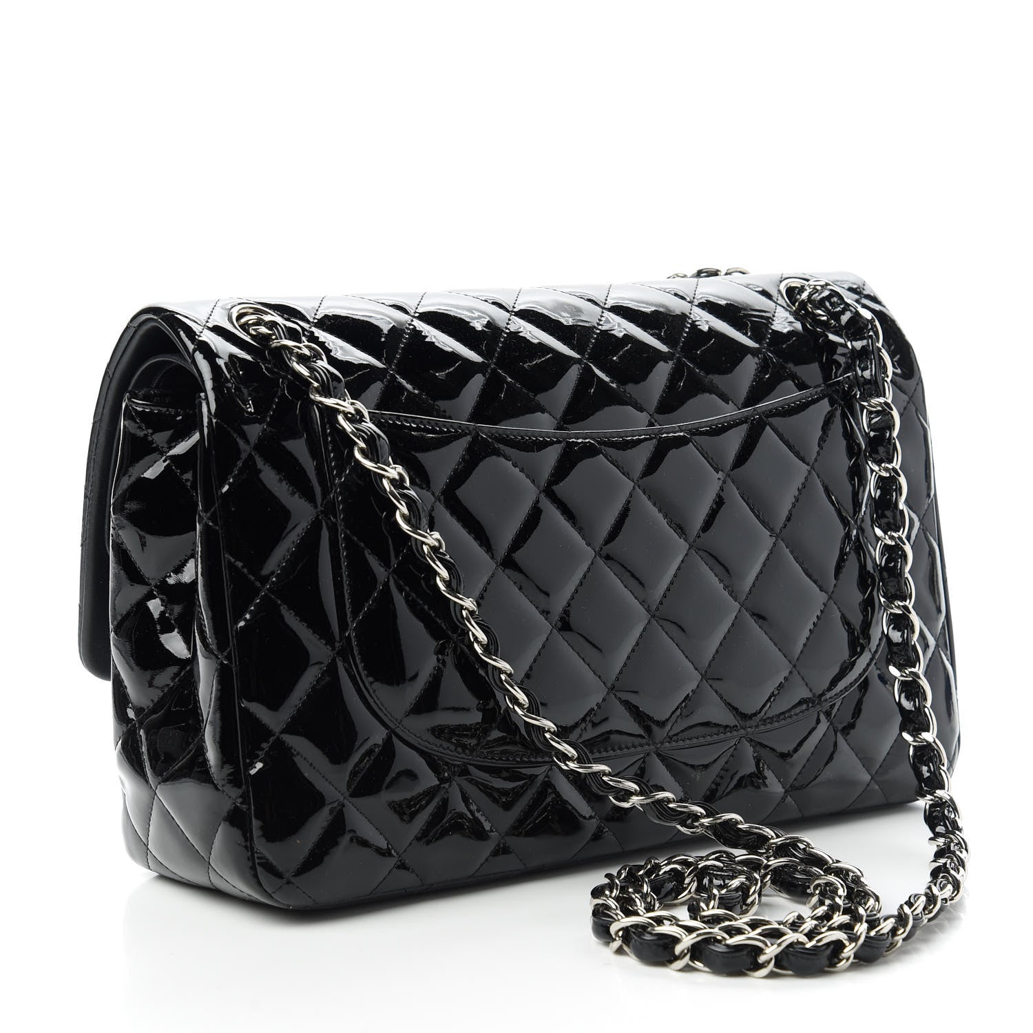Chanel Patent Quilted Jumbo Double Flap Black 3 of 10