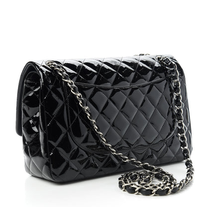 Chanel Patent Quilted Jumbo Double Flap Black 3 of 10