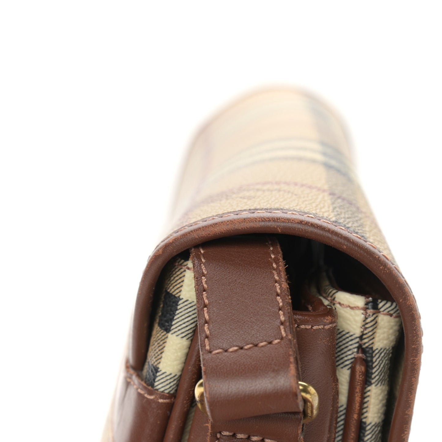 Haymarket Check Crossbody Messenger Bag Tan