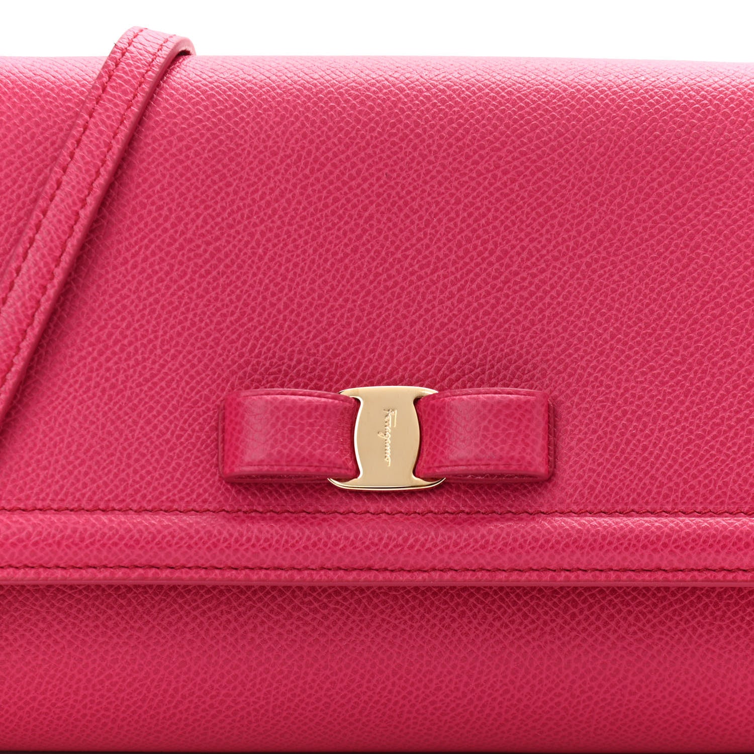 Salvatore Ferragamo Hammered Calfskin Vara Bow Minibag Pink 7 of 9