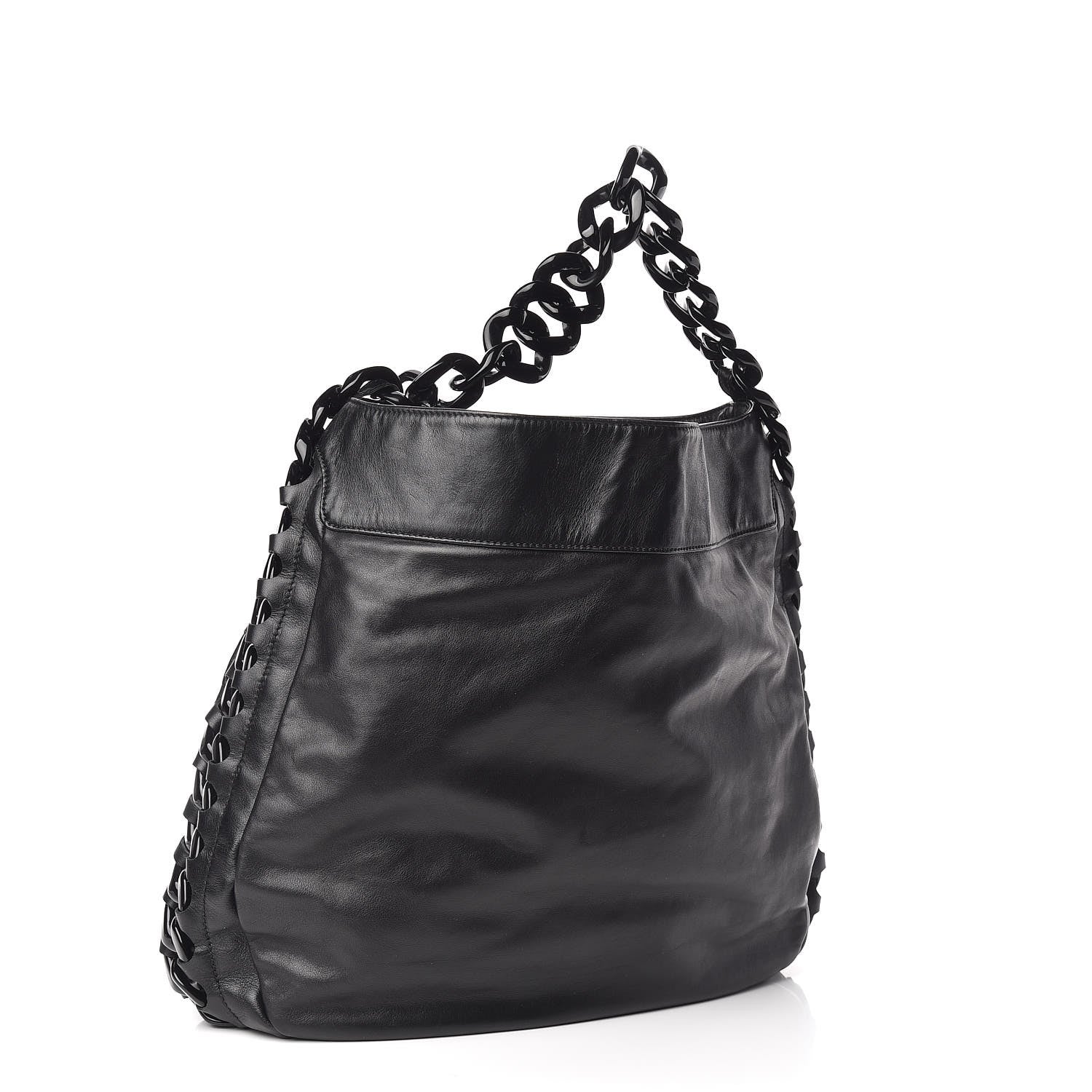 Chanel Calfskin Modern Chain Rhodoid Hobo Black 3 of 10